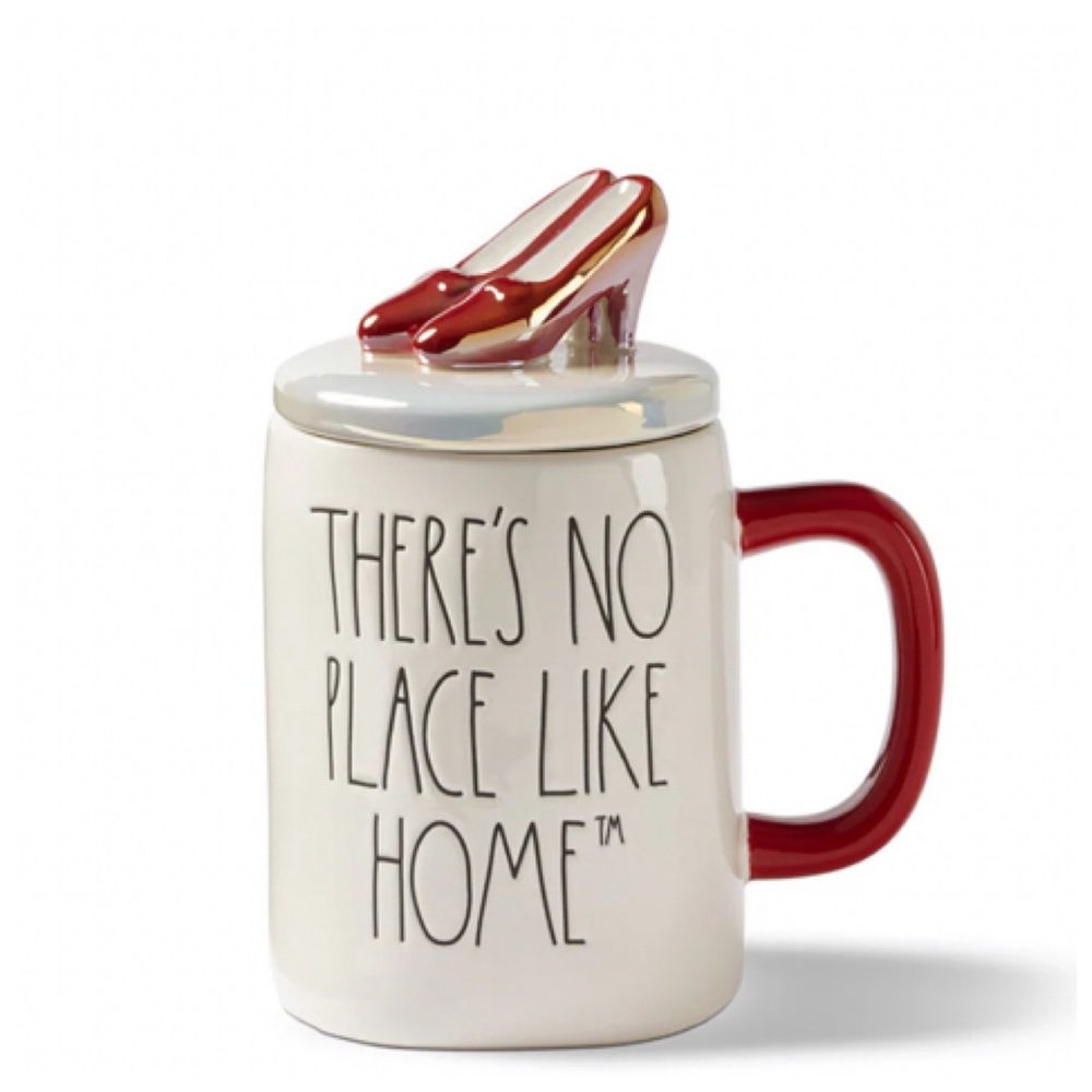 NEW Rae Dunn White Off Red Wizard Of Oz Dorothy Ruby Slippers Mug with Lid 👠